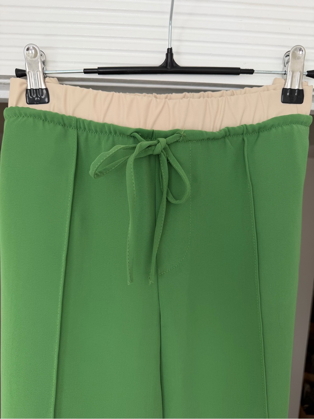 Zara Green Drawstring Trouser Pants - Picture 2 of 5